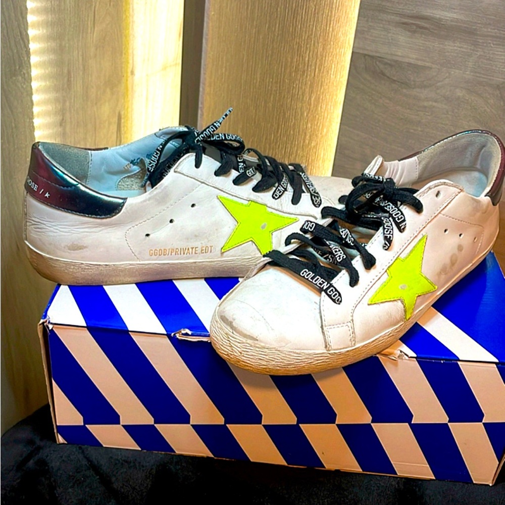 Golden Goose Superstar Neon Star Sneakers